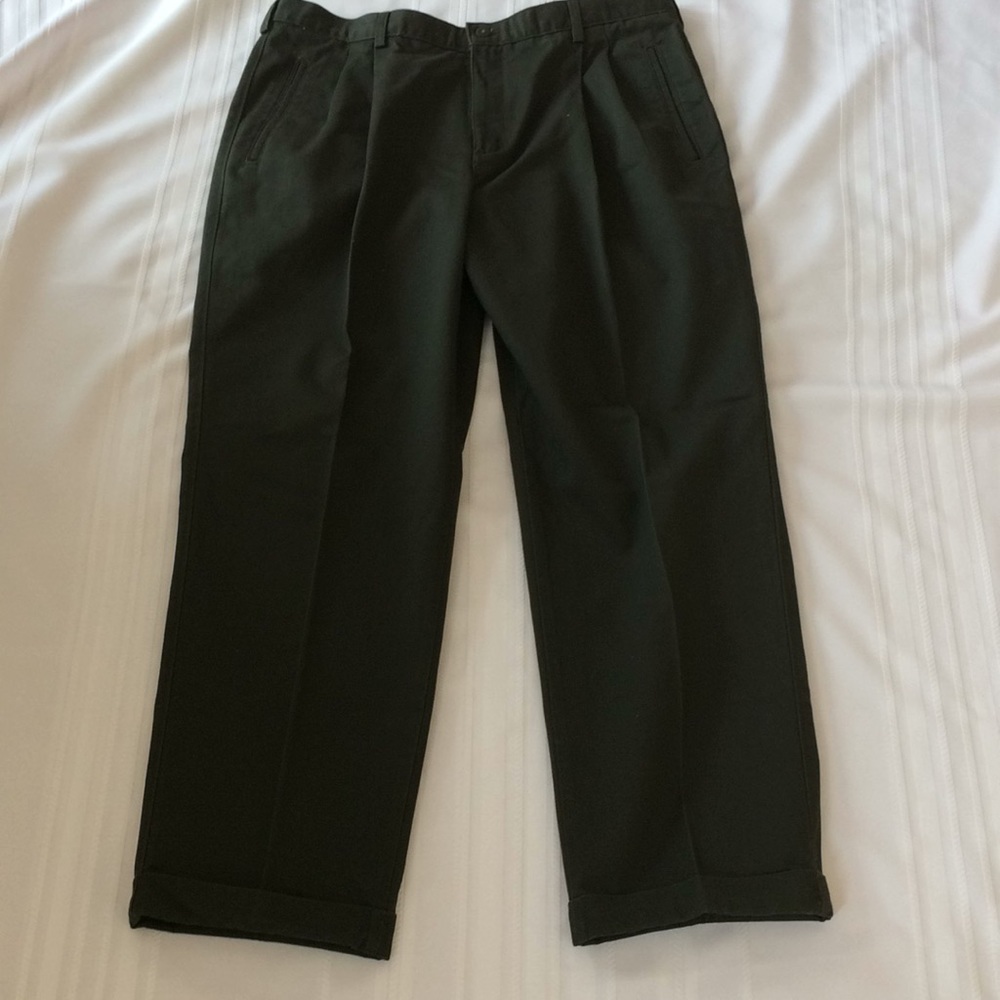 Men's Savane Pants 38x30 Pleated Front Cuffed Leg Cotton - Picture 4 of 9